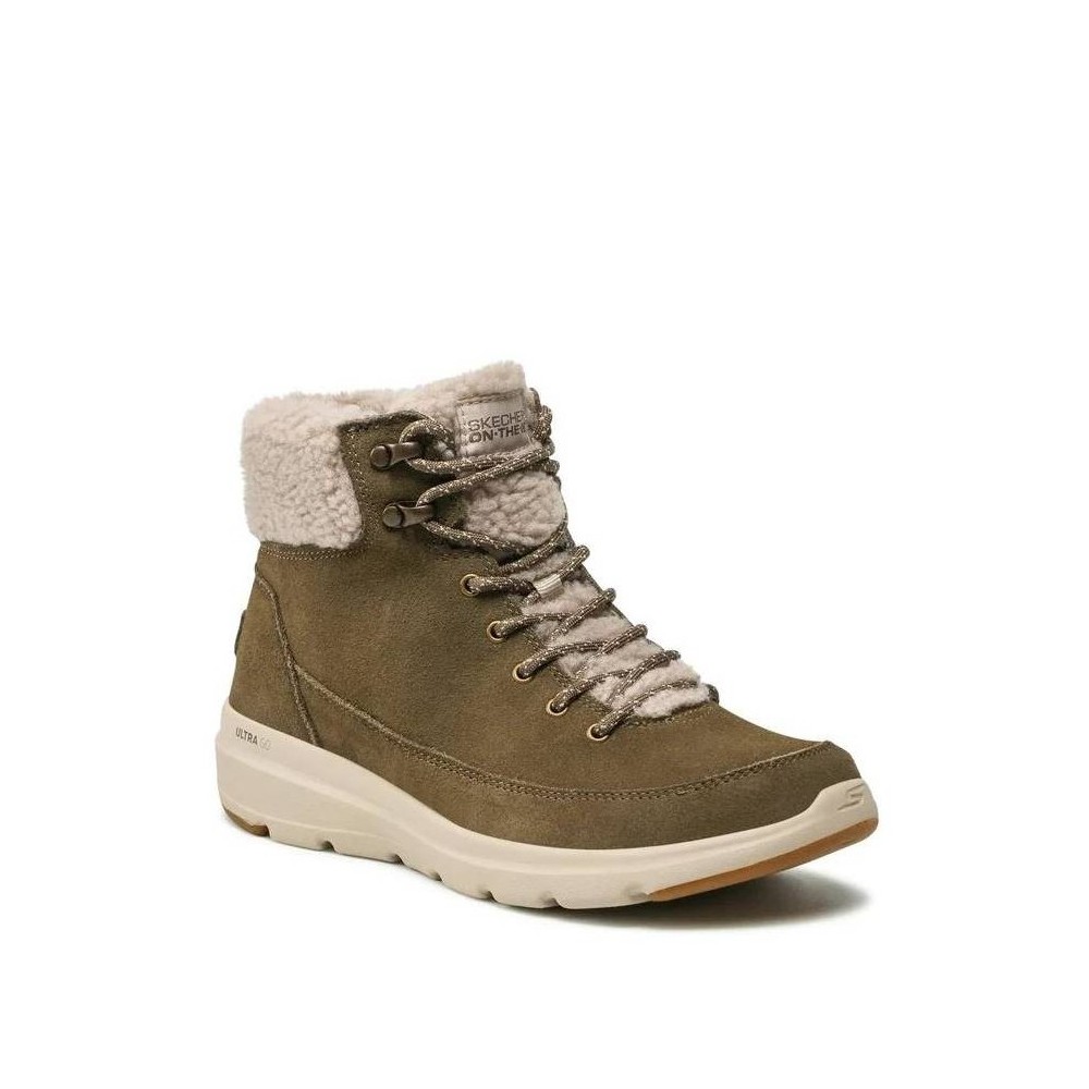 Botines Planos Skechers Woodlands Mujer Kaki