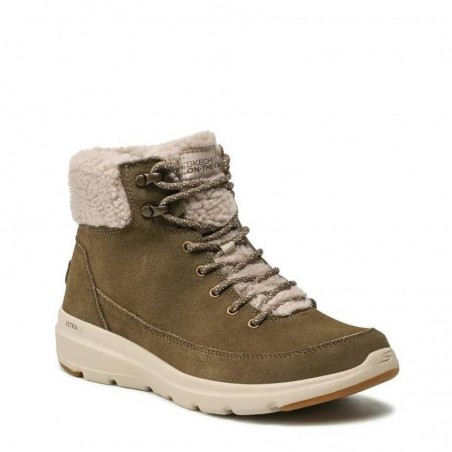 Botines Planos Skechers Woodlands Mujer Kaki
